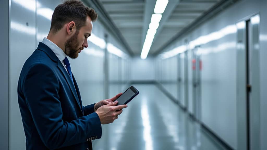 Technicien en train d