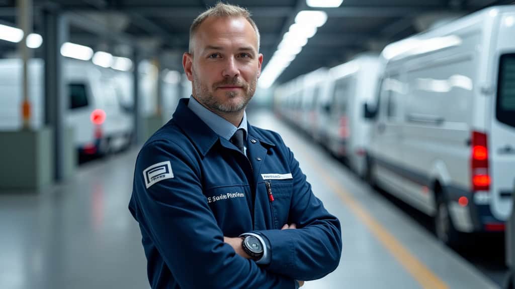 Technicien en train d
