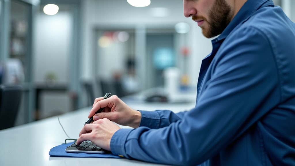 Technicien en train d