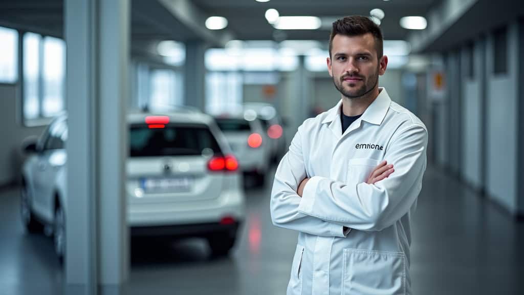 Technicien en train d