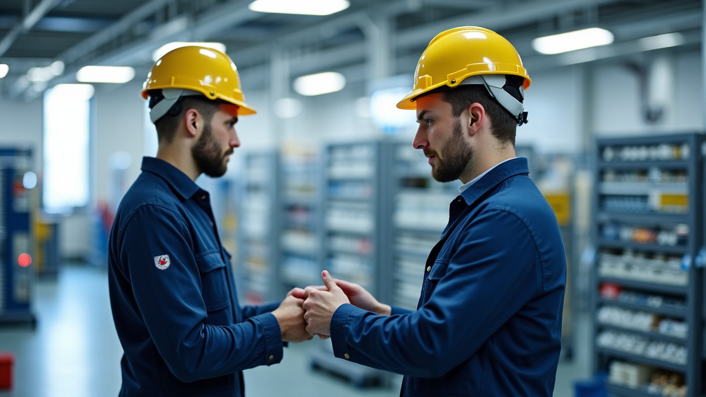 Technicien en train d