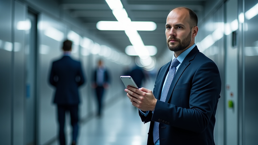 Technicien en train d