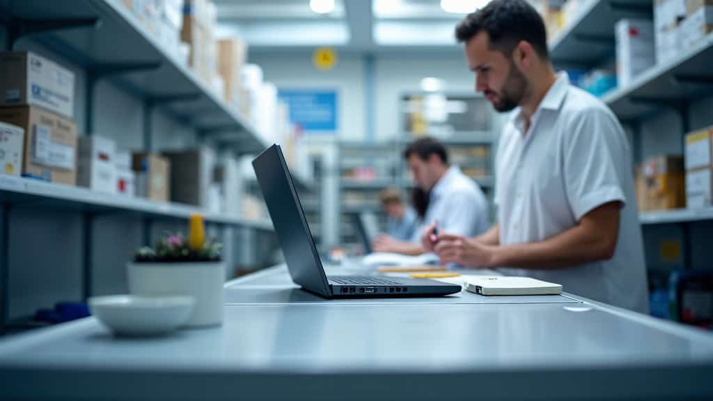 Technicien en train d