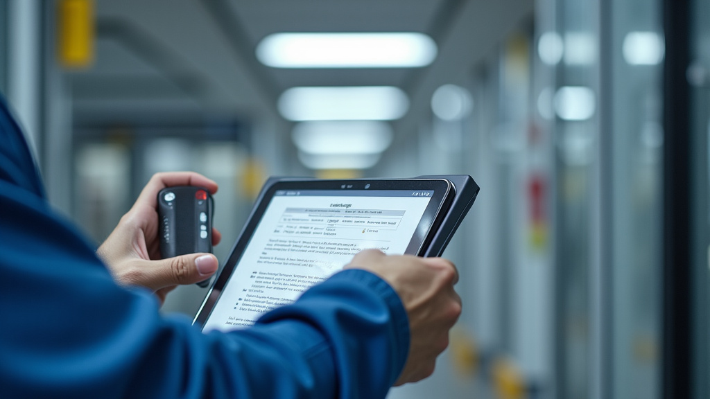 Technicien en train d