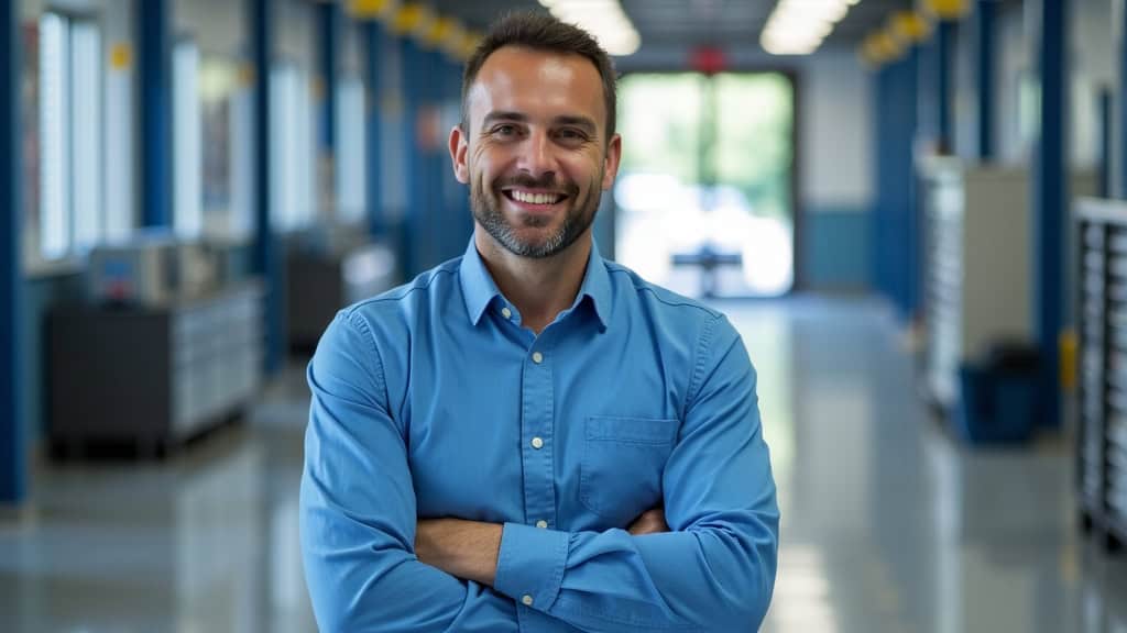 Technicien en train d