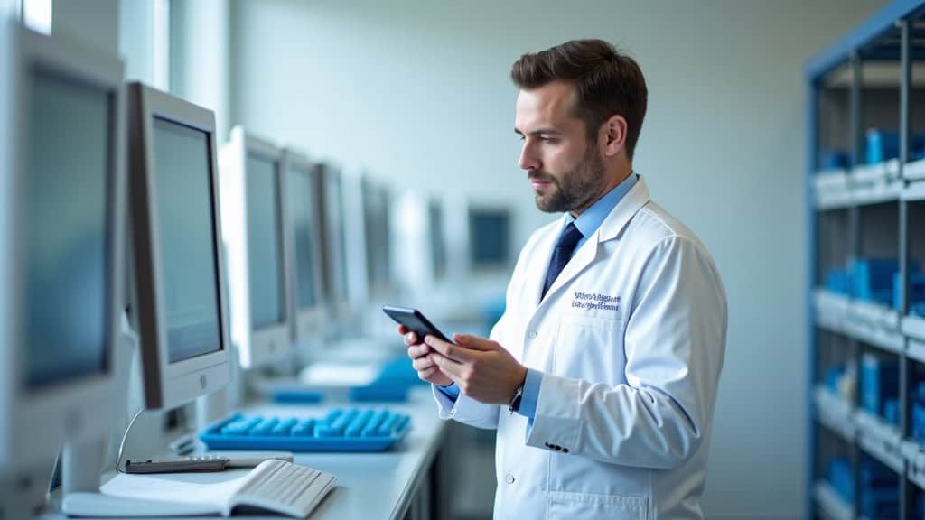 Technicien en train d