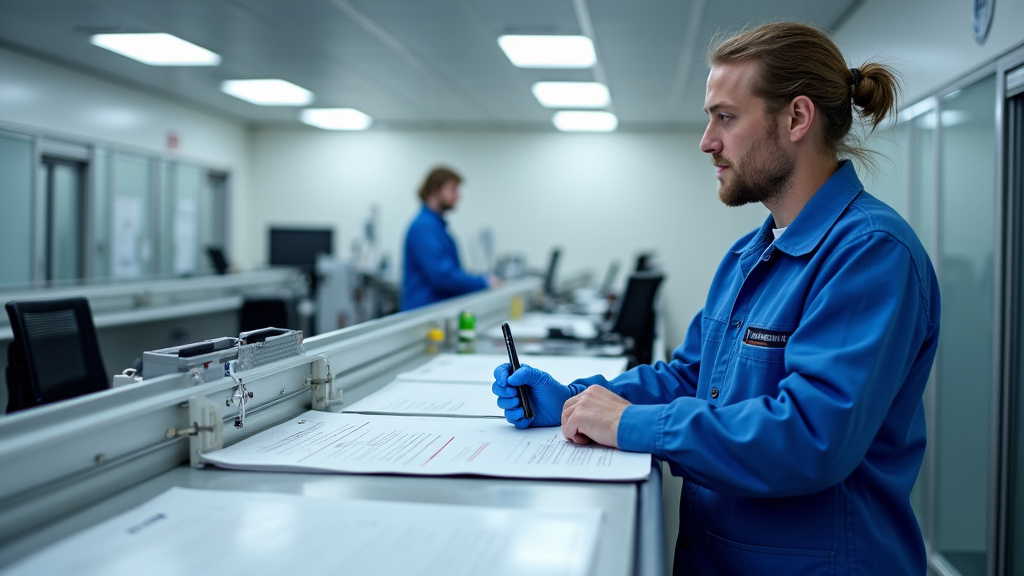 Technicien en train d