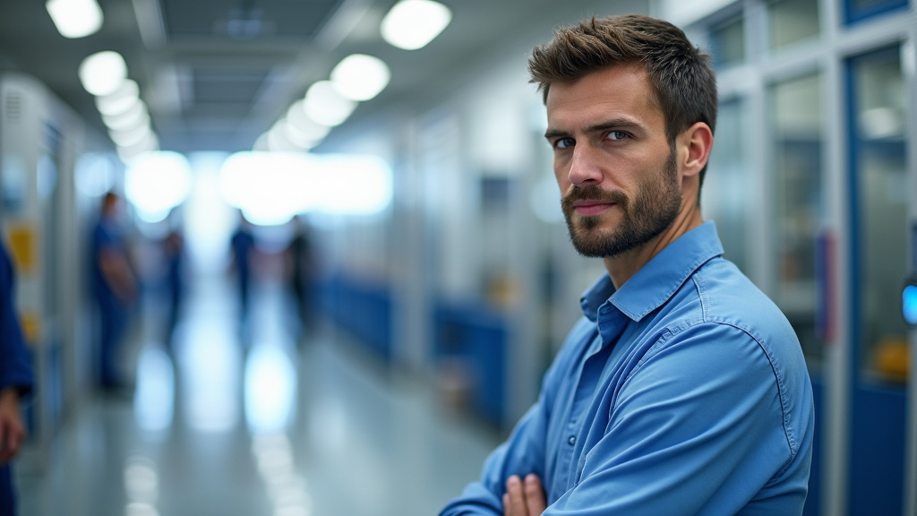 Technicien en train d