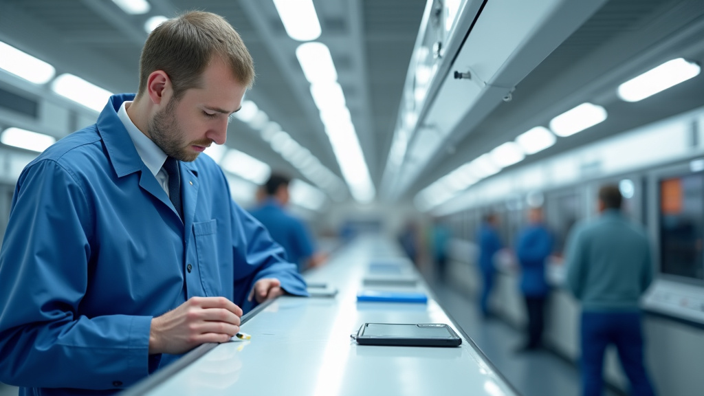 Technicien en train d