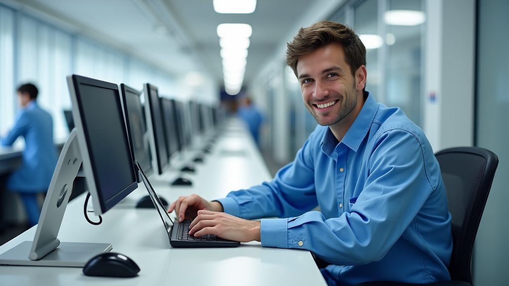 Technicien en train d