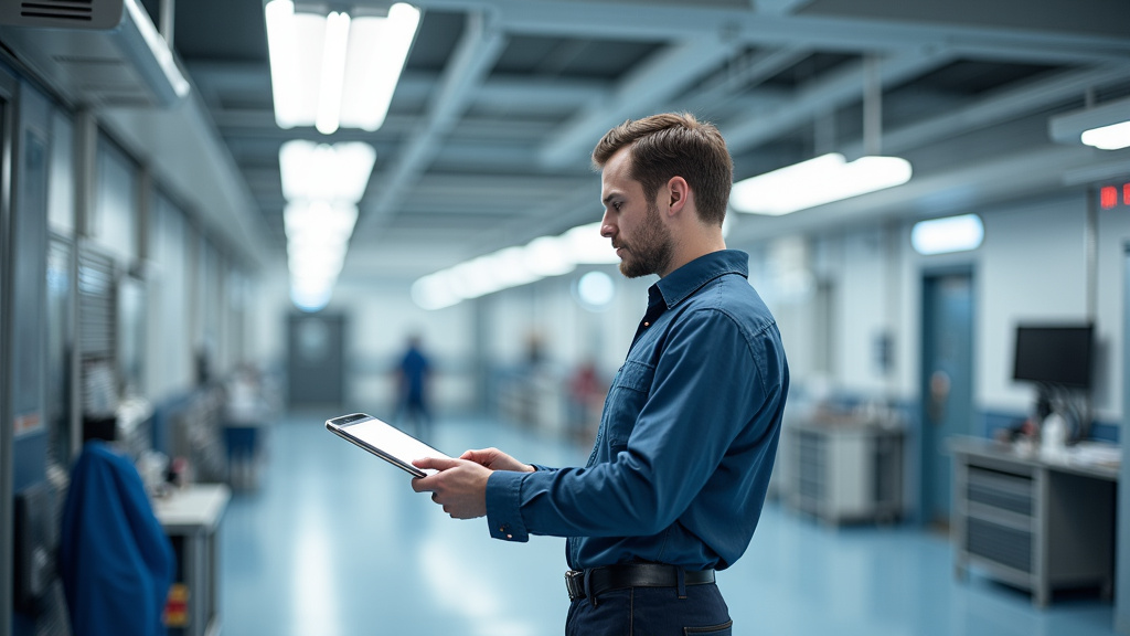 Technicien en train d