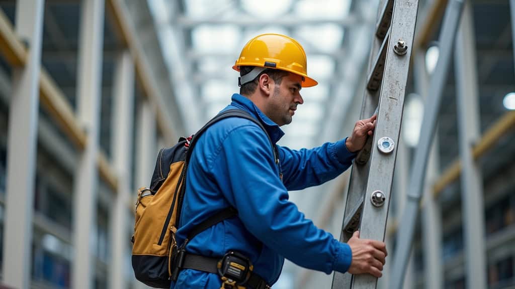 Technicien en train de démonter un monte-escalier après une période de location
