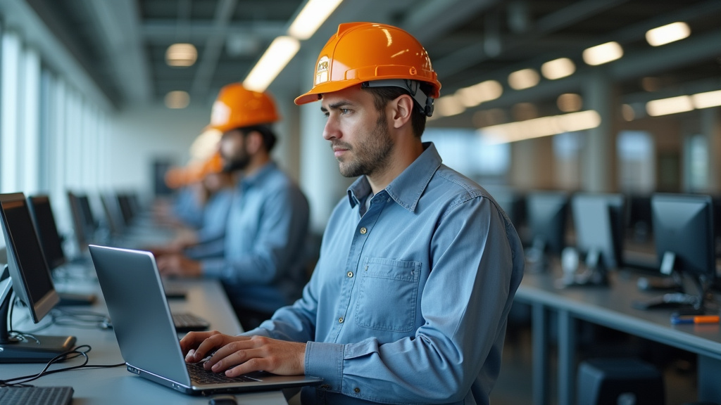 Technicien en train de faire l