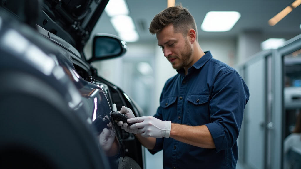 Technicien en train de faire la maintenance d