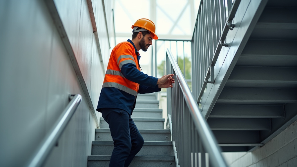 Technicien en train de faire la maintenance d’un monte-escalier à Avèze