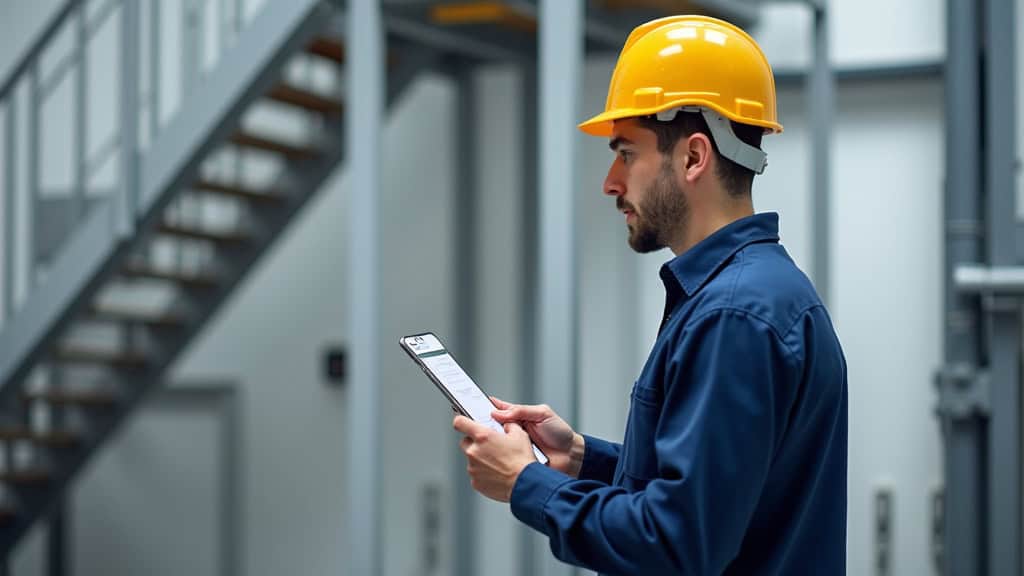 Technicien en train de faire un diagnostic technique pour un monte-escalier à Le Cannet-des-Maures