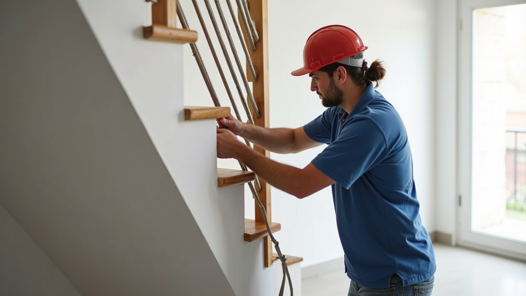 Technicien en train de mesurer un escalier à Boisseron pour un devis personnalisé