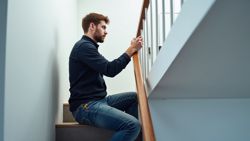 Technicien en train de mesurer un escalier à Villecroze pour un devis personnalisé