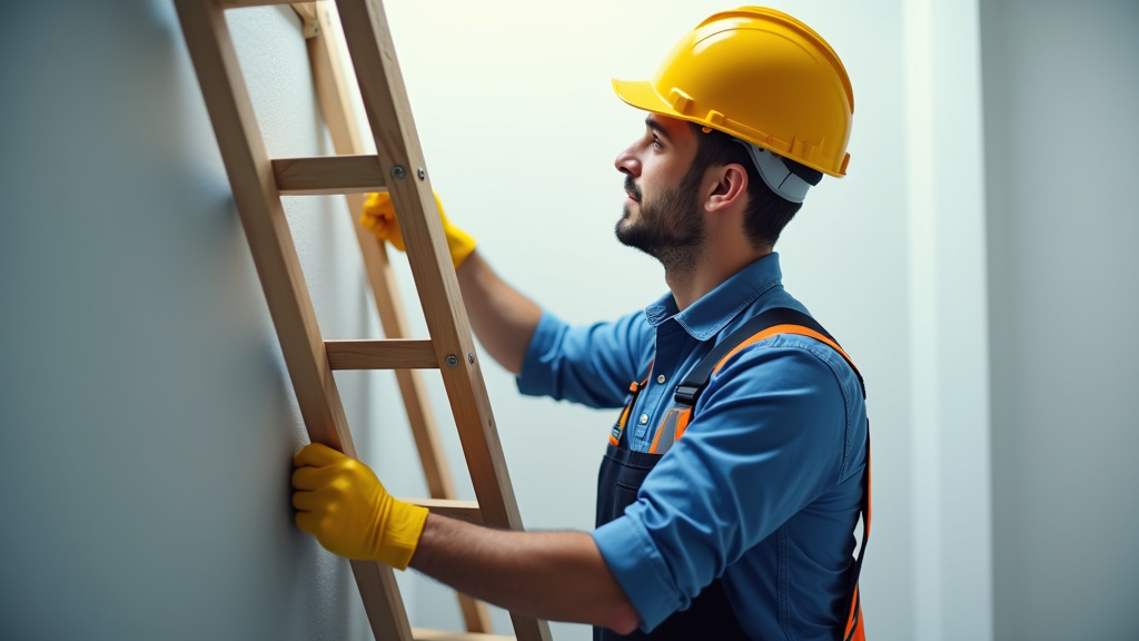 Technicien en train de mesurer un escalier pour l