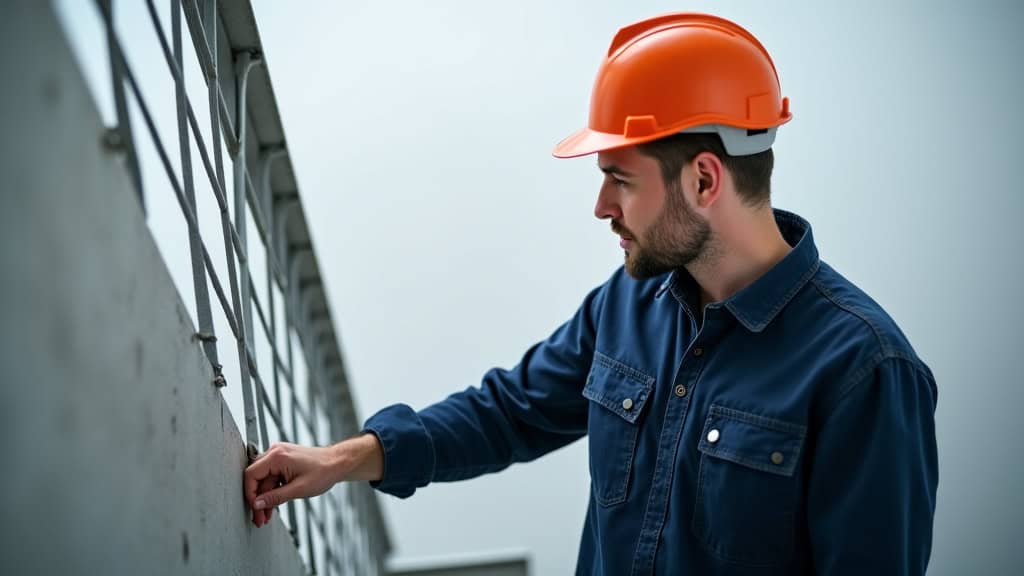 Technicien en train de mesurer un escalier pour l