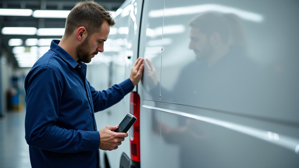 Technicien en train de prendre les mesures d