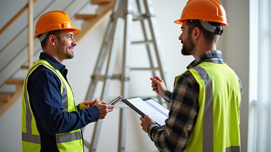 Technicien en train de présenter un monte-escalier à un client à Breuil-le-Sec