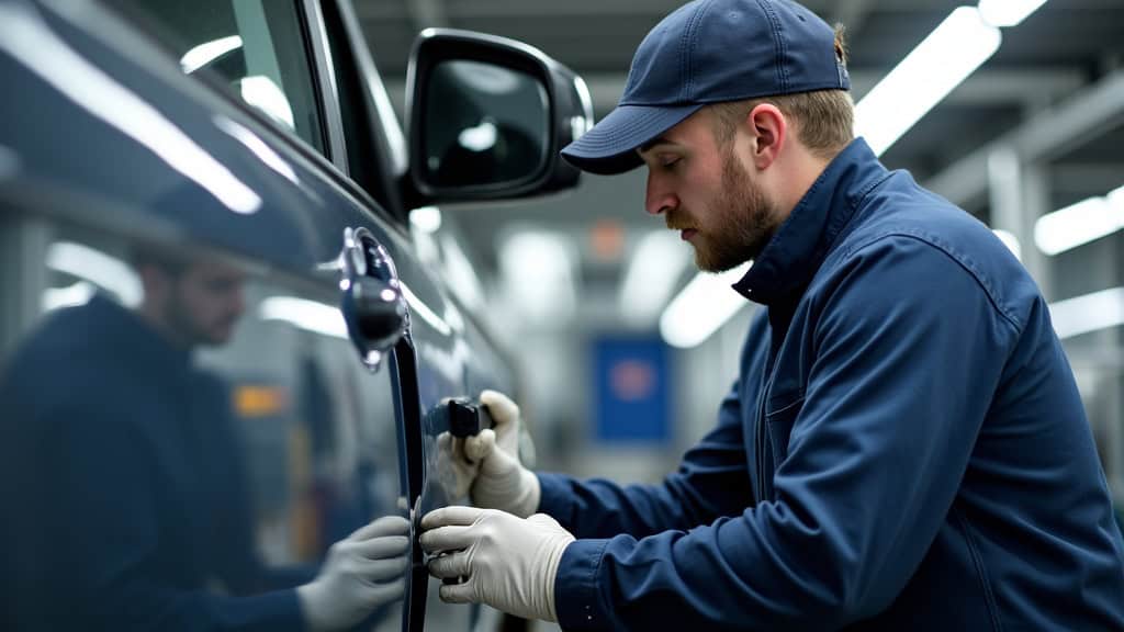 Technicien en train de procéder à la maintenance d