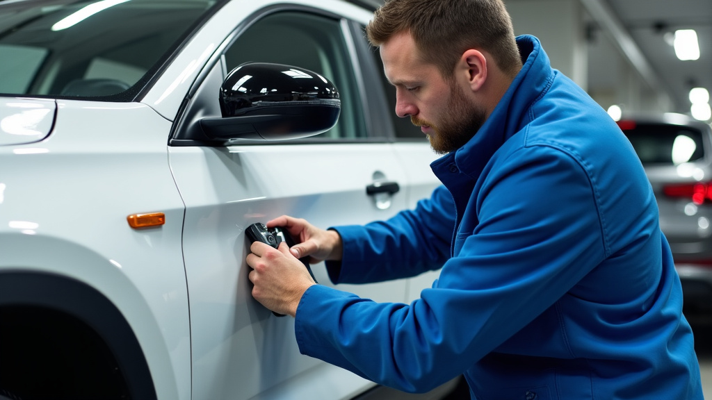 Technicien en train de vérifier le bon fonctionnement d