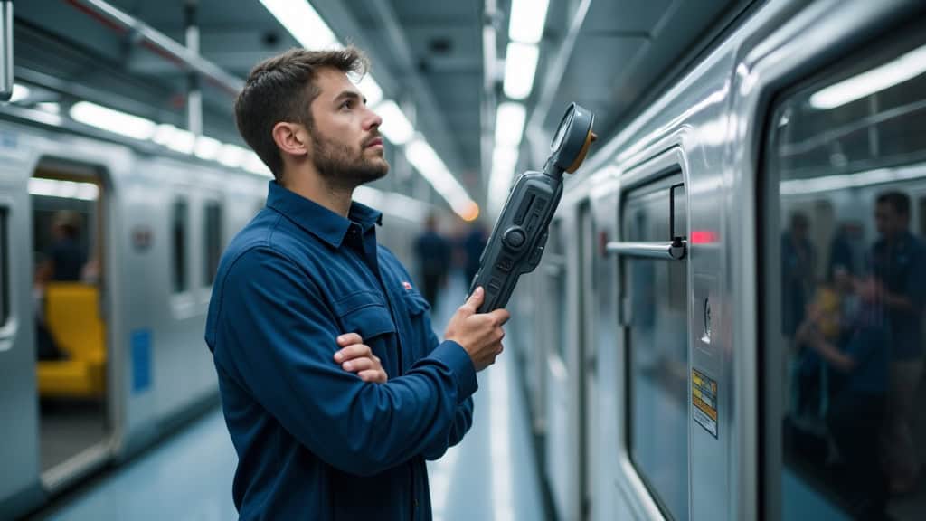 Technicien en train de vérifier le fonctionnement d