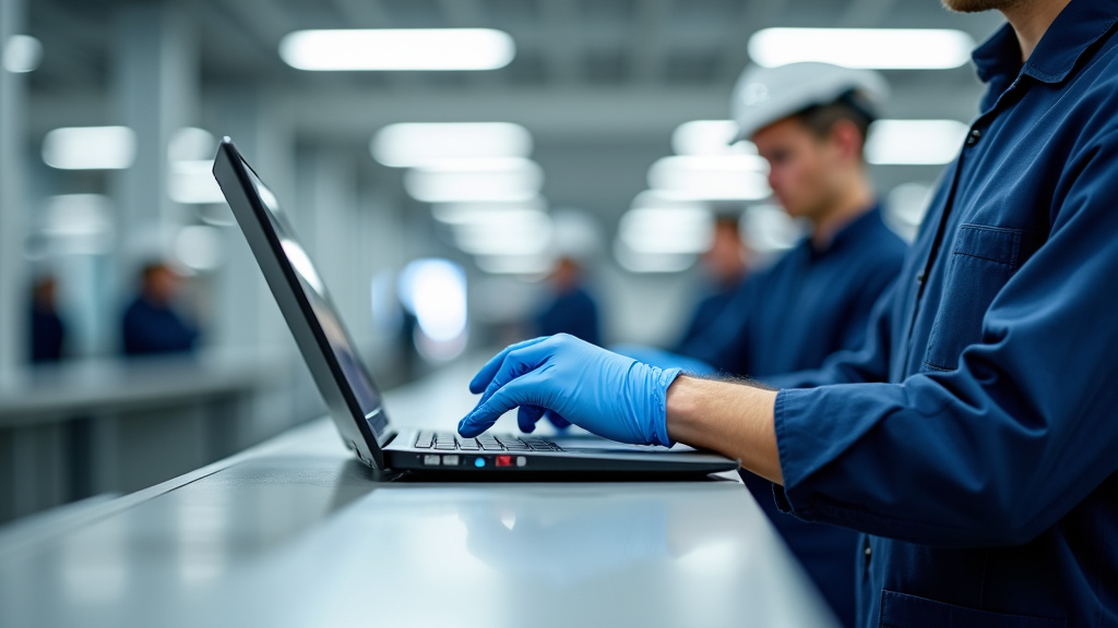 Technicien en train de vérifier le fonctionnement d