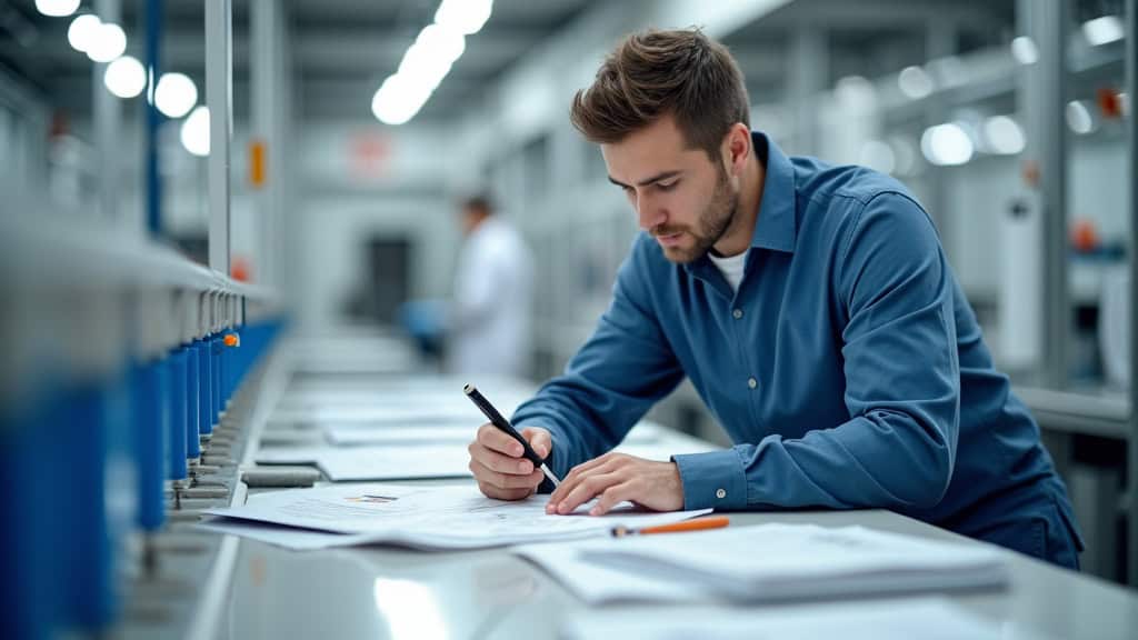 Technicien en train de vérifier le fonctionnement d