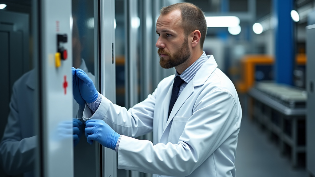 Technicien en train de vérifier les composants d