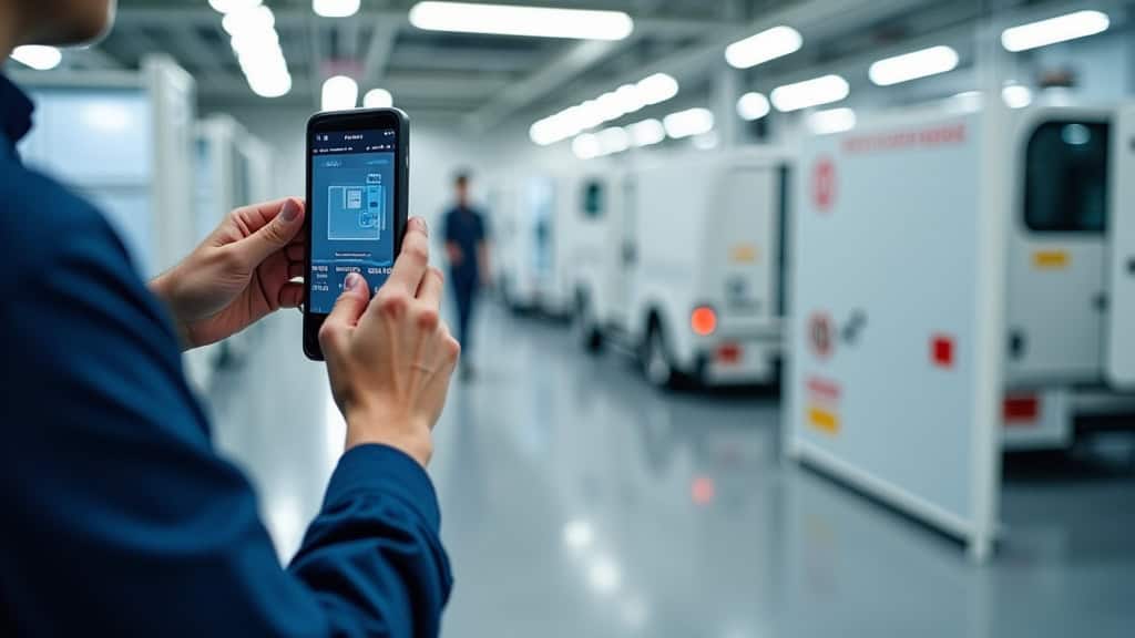 Technicien en train de vérifier les mesures d