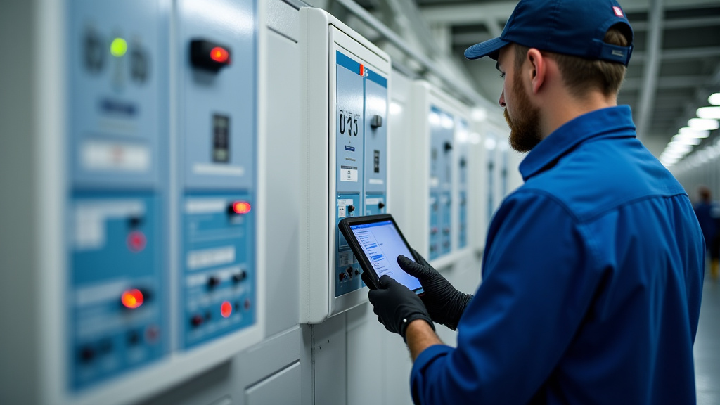 Technicien en train de vérifier les systèmes de sécurité d