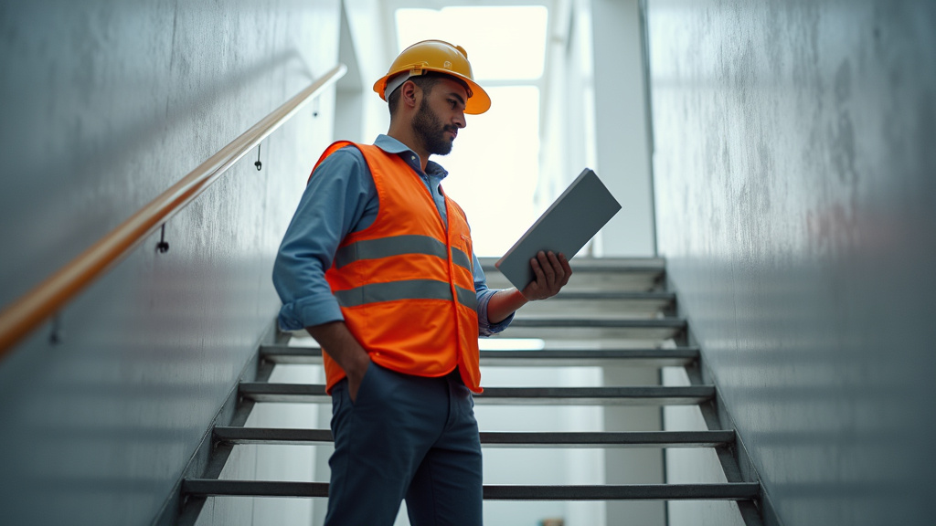 Technicien en train de vérifier un monte-escalier à Aléria