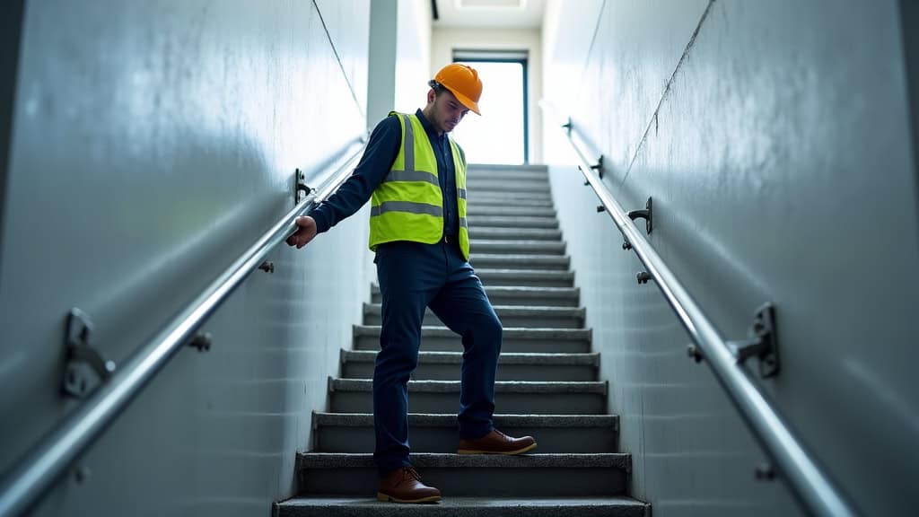 Technicien en train de vérifier un monte-escalier à Bourg-des-Comptes