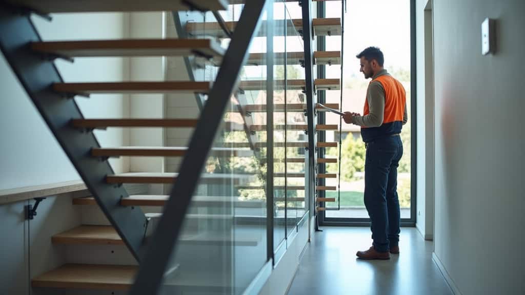 Technicien en train de vérifier un monte-escalier à Nieulle-sur-Seudre
