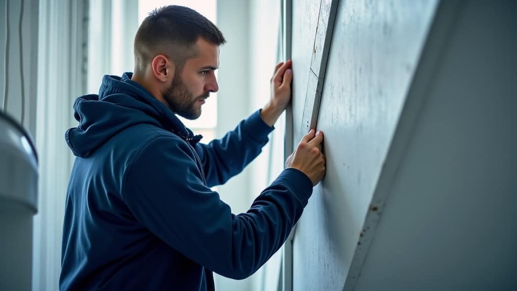 Technicien en train de vérifier un monte-escalier à Saint-Lumine-de-Coutais