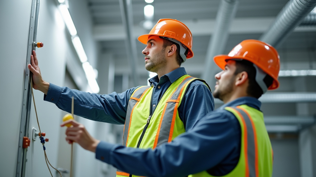 Technicien en train d’effectuer une étude d’installation d’un monte-escalier à Dembeni