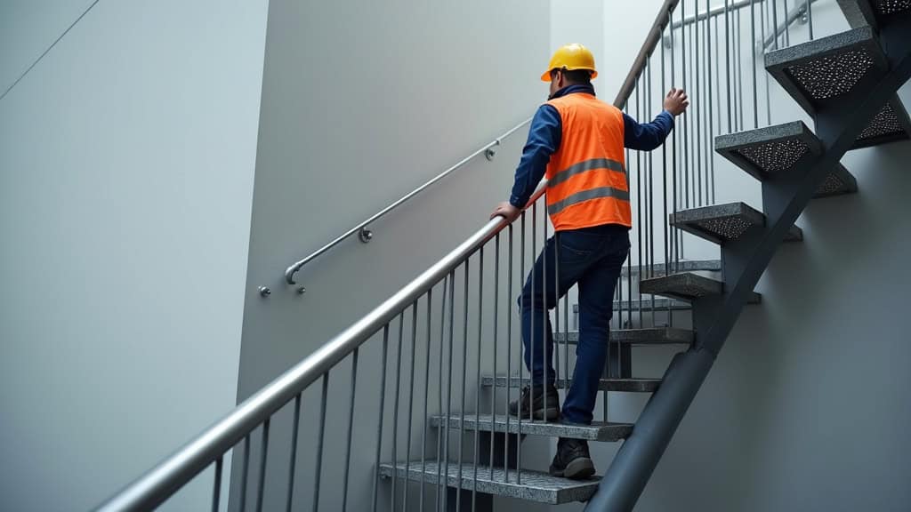 Technicien en train d’effectuer une maintenance sur un monte-escalier à Orleix