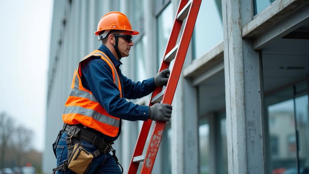 Technicien en train d’entretenir un monte-escalier à Amnéville