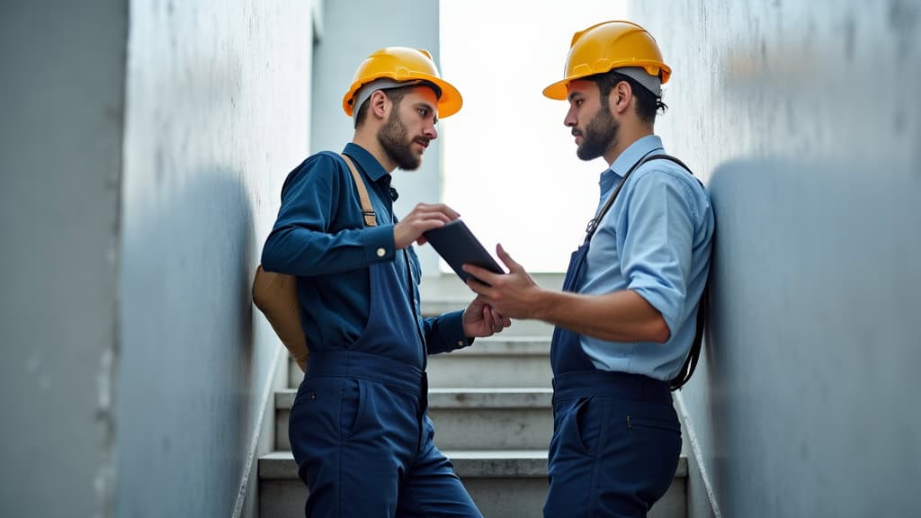 Technicien en train d’installer un monte-escalier à Anizy-le-Grand