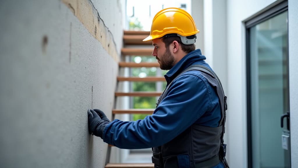 Technicien en train d’installer un monte-escalier à Champ-sur-Drac