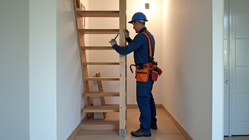 Technicien en train d’installer un monte-escalier à Fabrègues