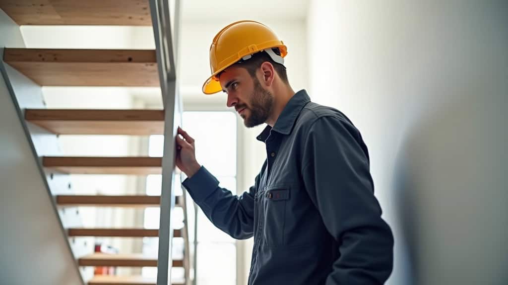Technicien en train d’installer un monte-escalier à Mauves