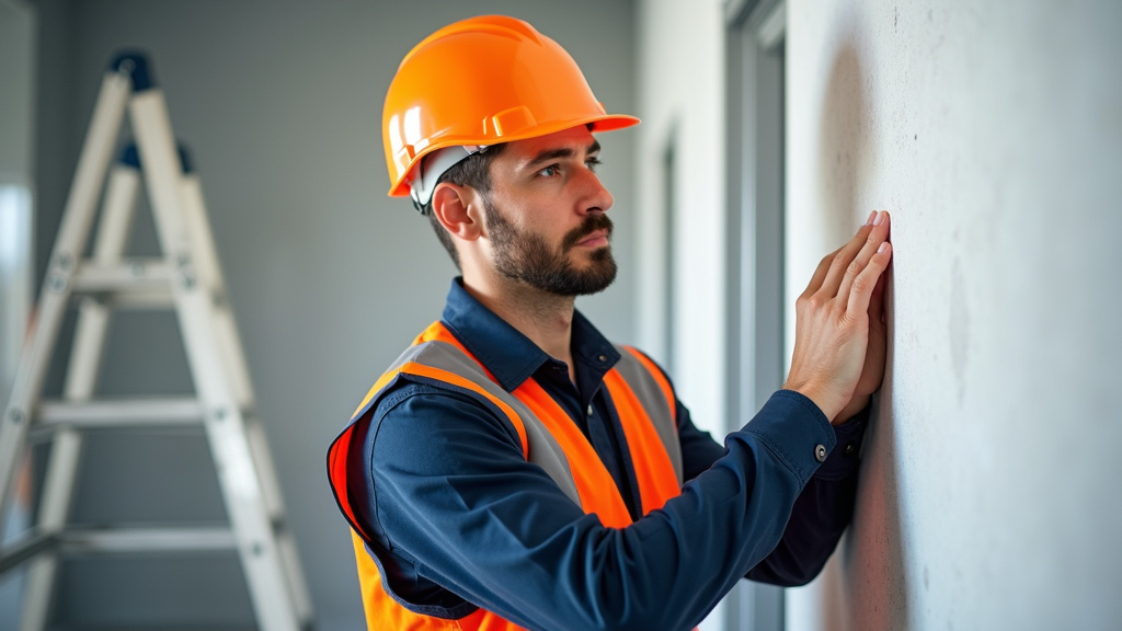 Technicien en train d’installer un monte-escalier à Niederhaslach