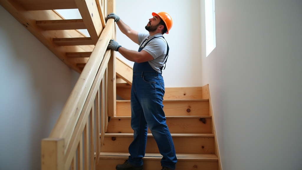 Technicien en train d’installer un monte-escalier courbe à Gilley
