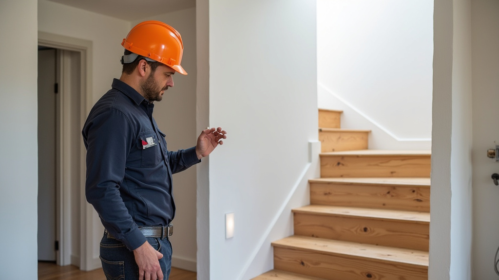 Technicien en train d’installer un monte-escalier dans une maison à Barjols