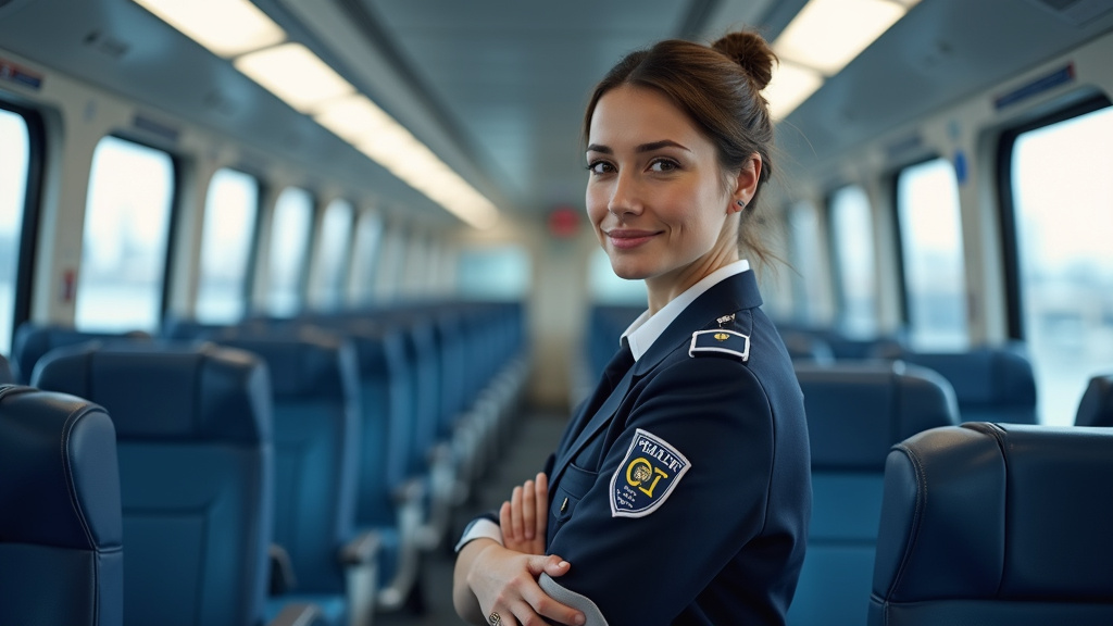 Technicien en uniforme en train d