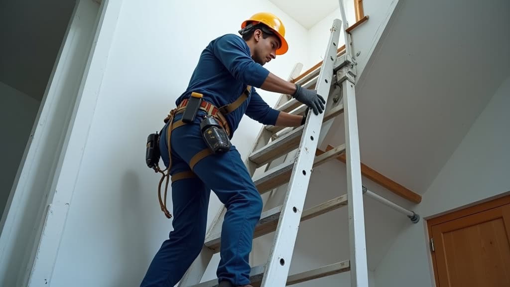 Technicien expérimenté en train de contrôler un monte escalier installé à Droue